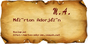 Márton Adorján névjegykártya